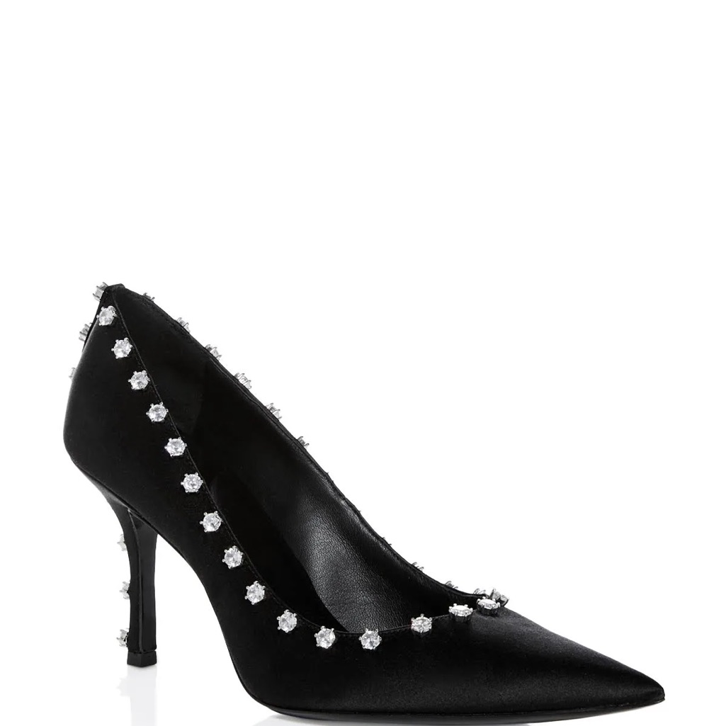 Alexander Wang Delphine 85 Crystal Stud Pump, Black Size 37.5 New + Dustbag $895